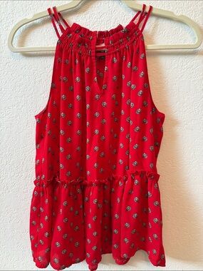 LOFT red sleeveless blouse